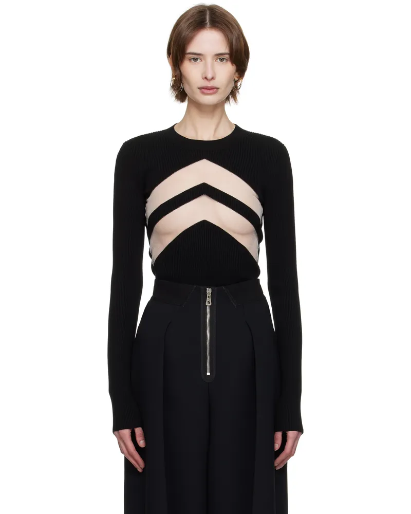 Jean Paul Gaultier Black 'The Chevrons' Sweater 00