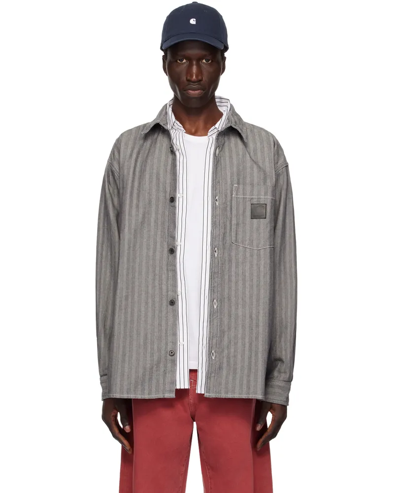 Carhartt WIP Gray Menard Denim Shirt 02