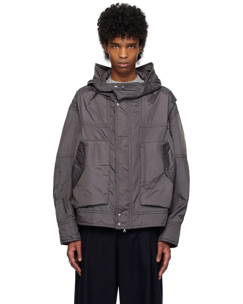 Dries van Noten Gray Satin Jacket 803