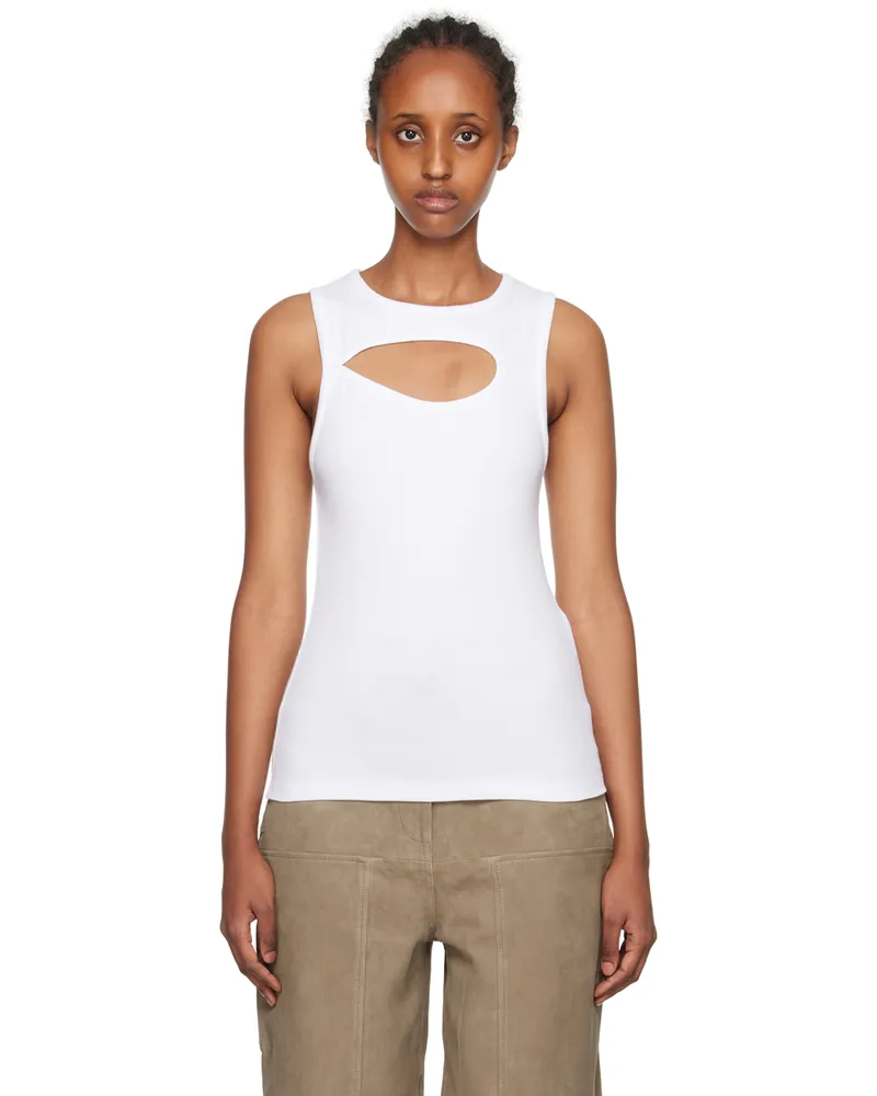 ROTATE Birger Christensen White Cutout Tank Top 11-0106