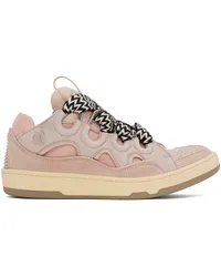 Lanvin Pink Leather Curb Sneakers Pale