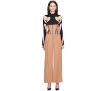 Tan Tailored Trousers & Corset Set