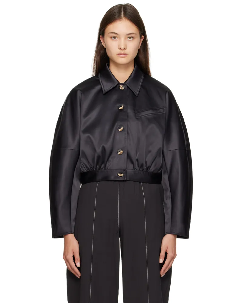 Ganni Black Spread Collar Jacket 099
