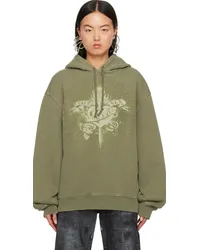 Jean Paul Gaultier Khaki 'Safe Sex' Hoodie Khaki