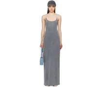 Blue Invisible Strap Maxi Dress