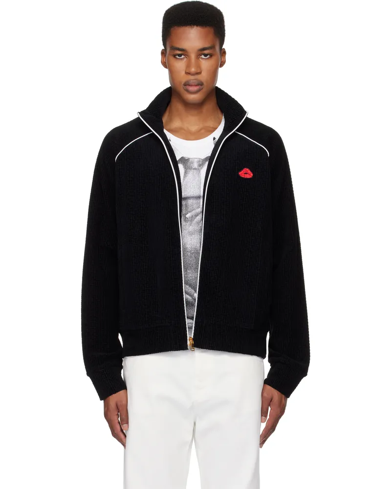 Balmain Black Monogram Kiss Jersey Track Jacket 0pa