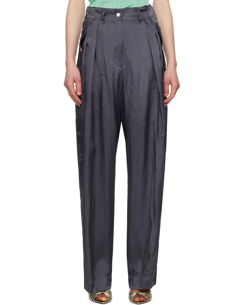 Dries van Noten Gray Viscose Workwear Trousers 506