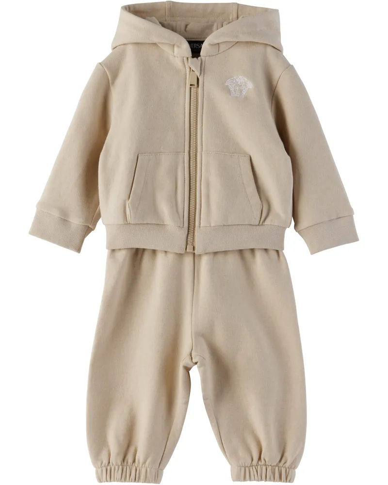 Versace Baby Beige Medusa Sweatsuit 2kn50-whisper+bianco