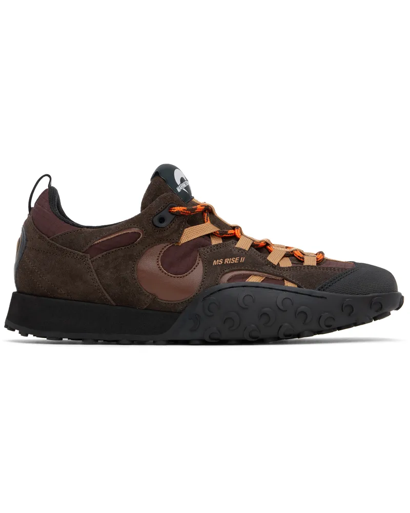 Marine Serre Brown Metal Free Leather MS Rise II Sneakers Br40