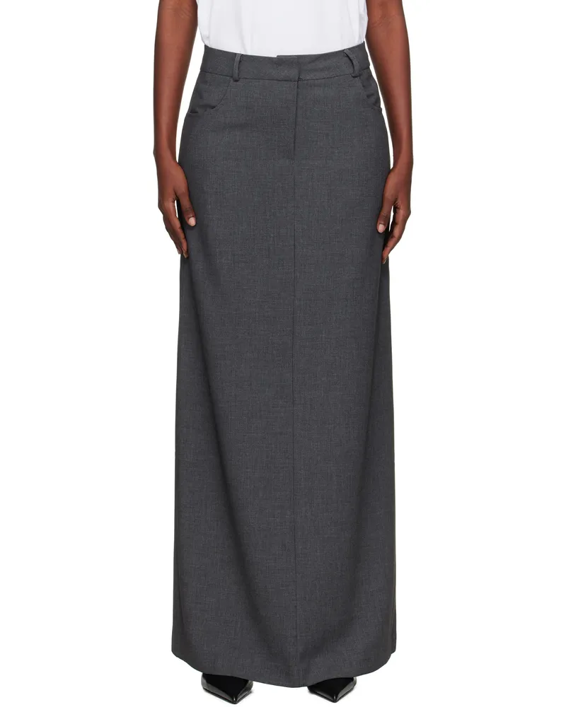 FRANKIE Shop Gray Malvo Pencil Maxi Skirt Charcoal
