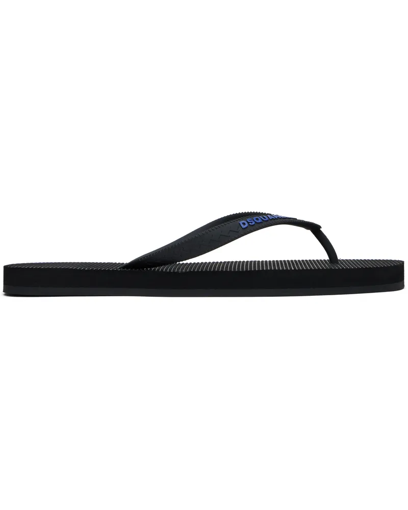 Dsquared2 Black Urban Flip Flops Black+electric