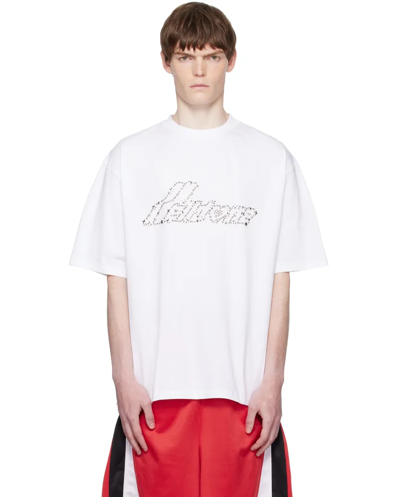 WE 11 DONE White Pearly 'WE11DONE' Logo T-shirt White