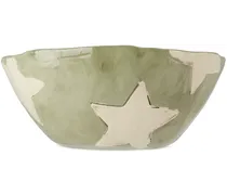 SSENSE Exclusive Green & White Marbled Stars Delight Cereal Bowl