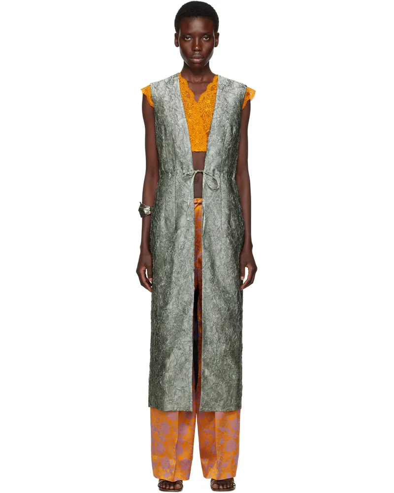Dries van Noten Green Sleeveless Coat 506