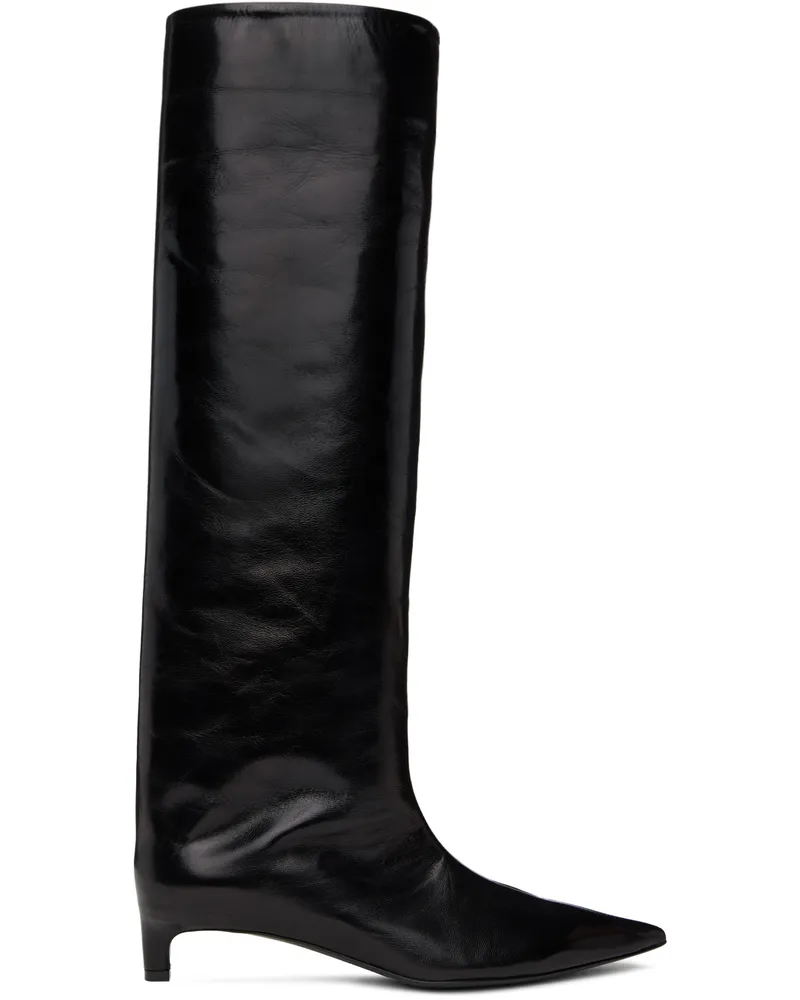 Jil Sander Black Pointed Toe Tall Boots 001