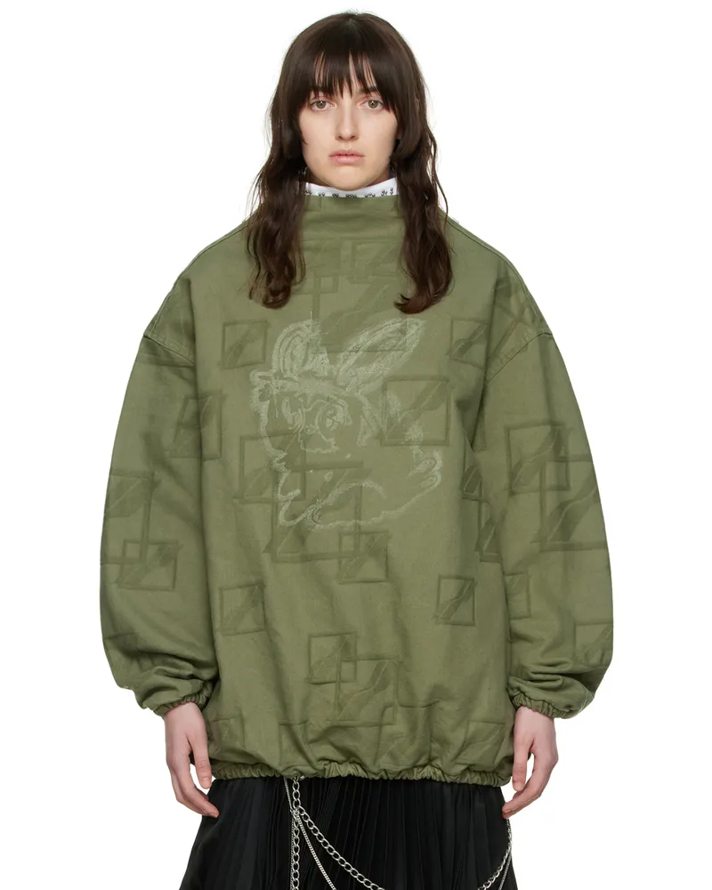 WE 11 DONE Khaki Denim Blouse Khaki