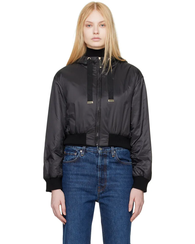 Max Mara Black The Cube Hooded Bomber Jacket 9