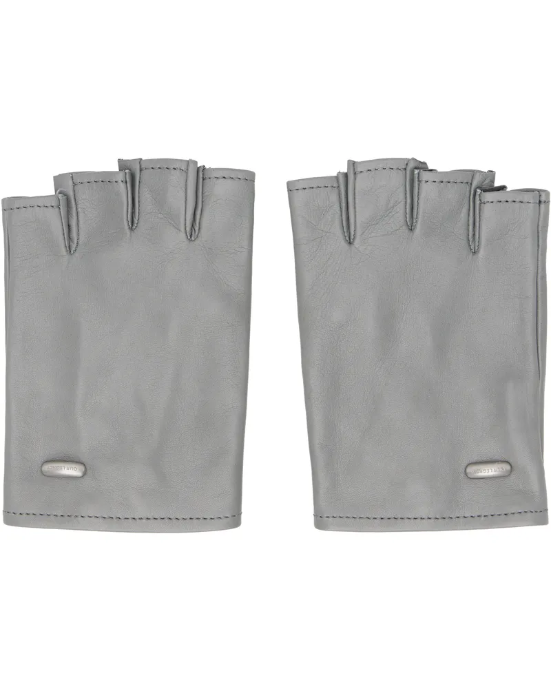 Our Legacy Gray Biker Gloves Pearl