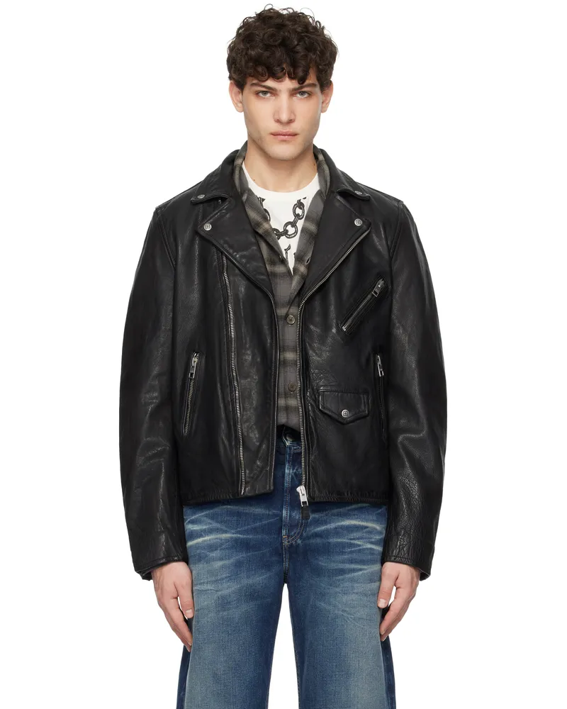 ksubi Black Eagle Leather jacket Black