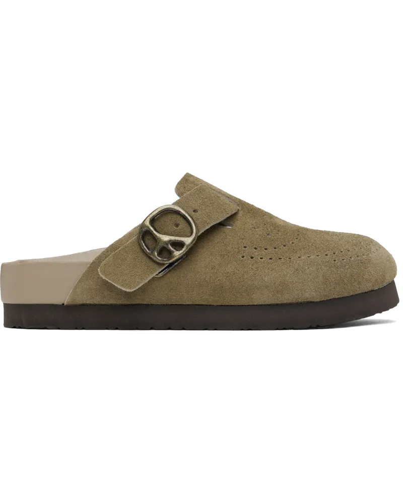 NEEDLES Taupe Suede Clogs A-taupe