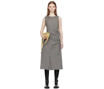 Gray Double Crewneck Midi Dress