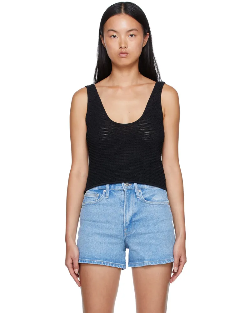Frame Denim Black Viscose Tank Top Noir