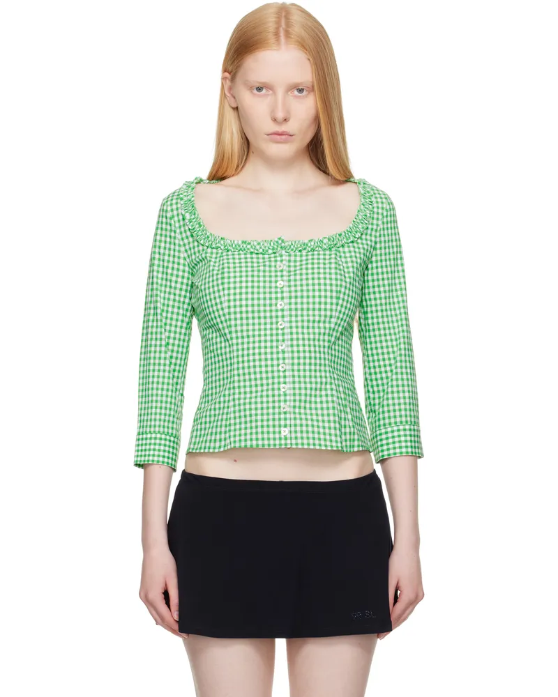 Sandy Liang Green Simona Blouse Green