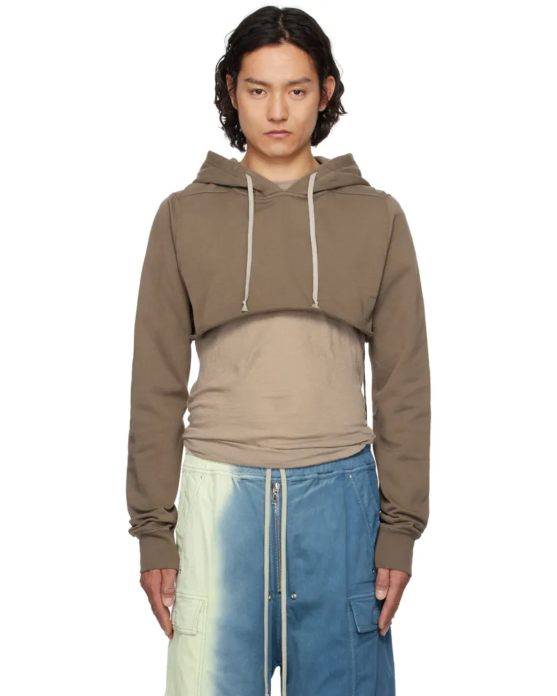 DRKSHDW by Rick Owens Gray Hollywood Cropped Hoodie 34