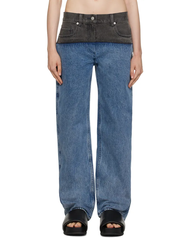 3.1 phillip lim Blue & Gray Slouchy Jeans Me483