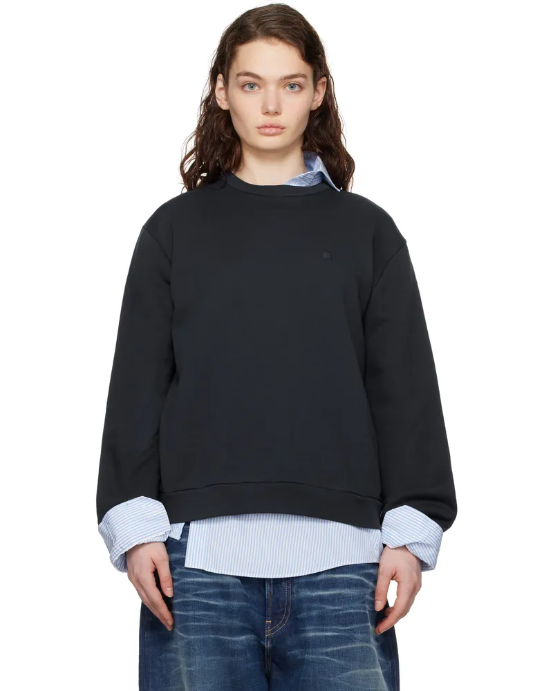 Acne Studios Navy Crew Neck Fleece Sweatshirt 885