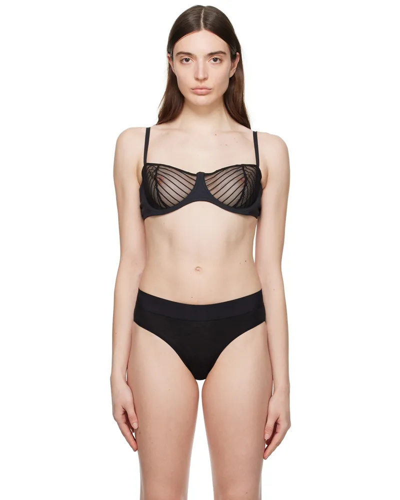 Wolford Black Shadow Stripe Bra 000