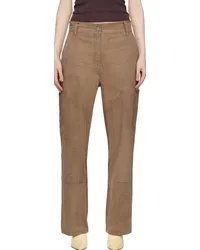 STAND Tan Rosalia Suede Pants Sandstone