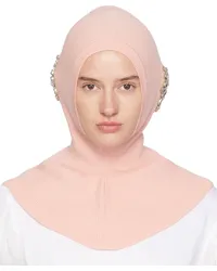 Simone Rocha Pink Embellished Pointed Balaclava Pale