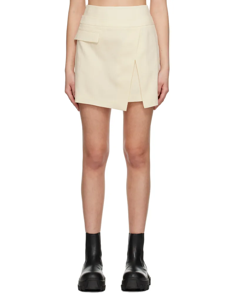 JUUN.J Off-White Layered Miniskirt Ivory