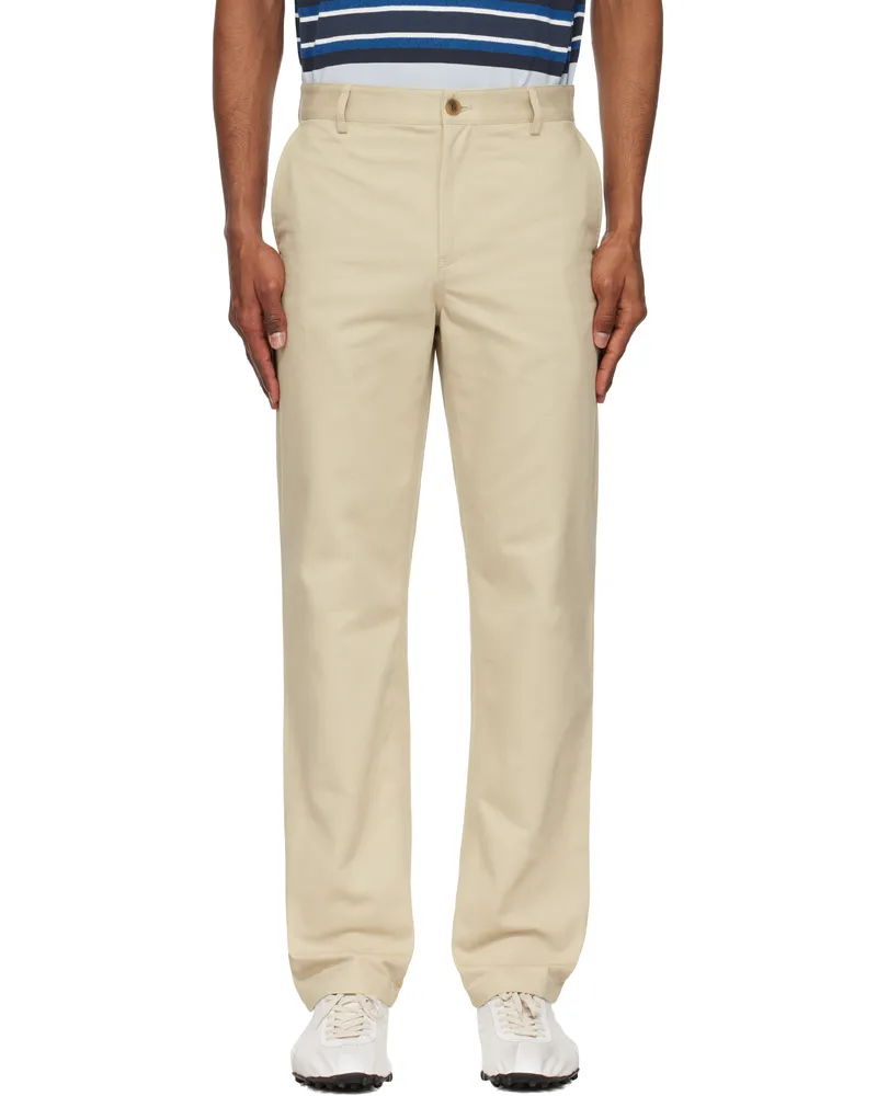 Kitsuné Beige Casual Chino Trousers 0176