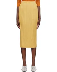 Issey Miyake Yellow Thicker Bottoms 1 Midi Skirt Ocher