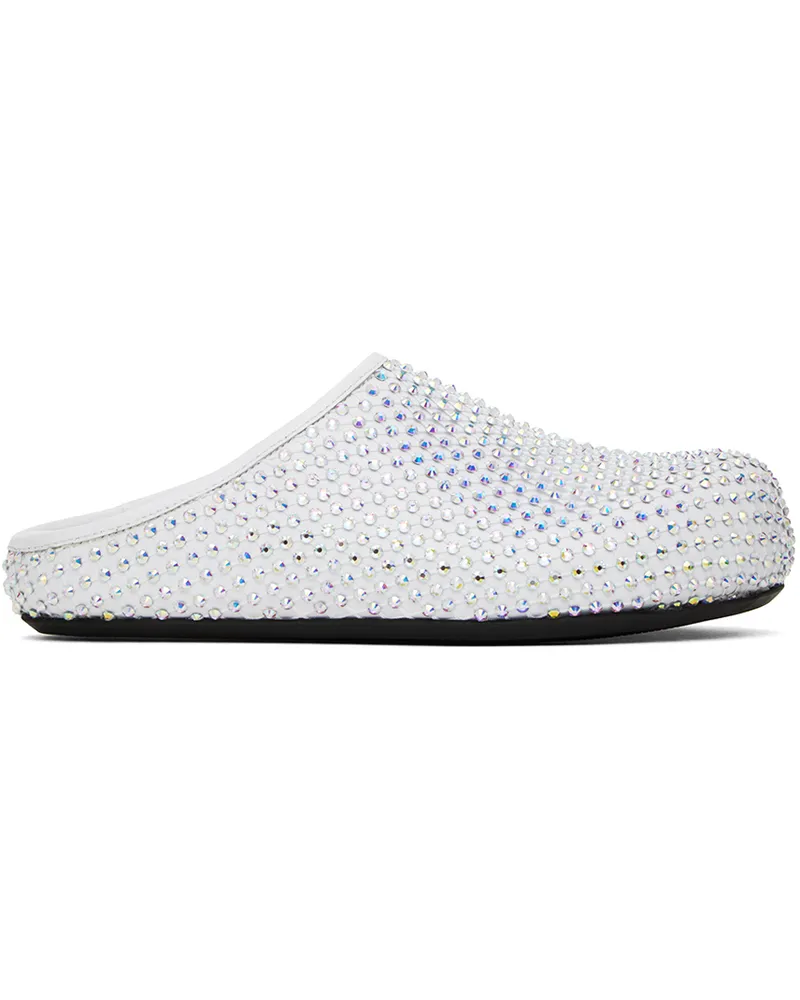 Marni White Fussbett Sabot Slippers 00w01