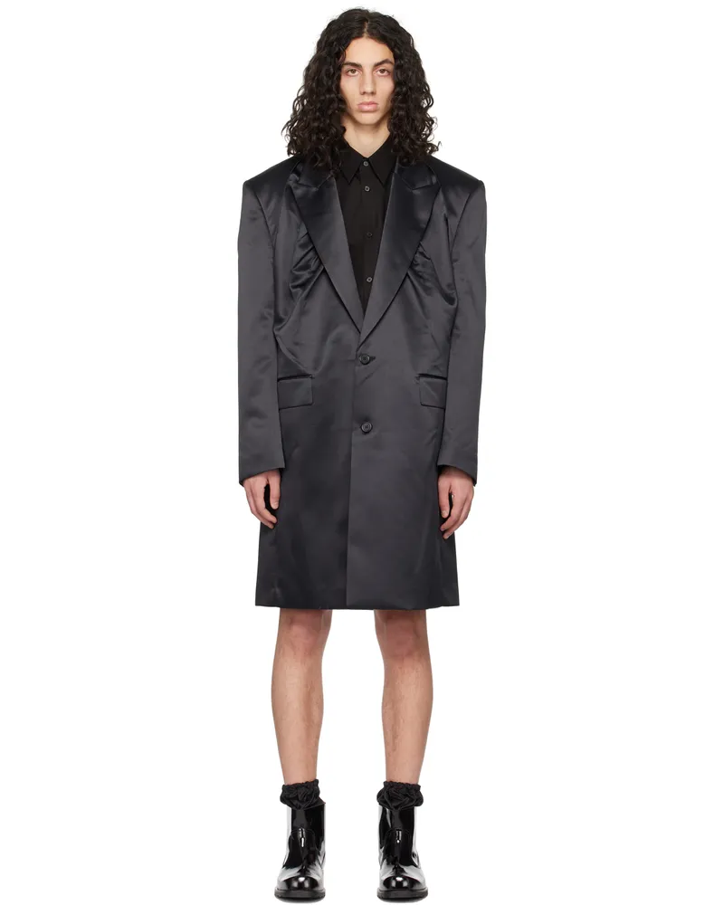 WE 11 DONE Black Two-Button Coat Black