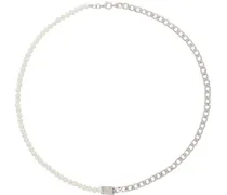 Silver & White Mix Unity Curb Chain Necklace