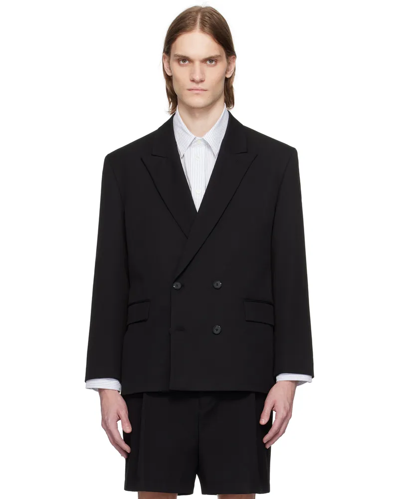 HUGO BOSS Black Double-Breasted Blazer 001-black