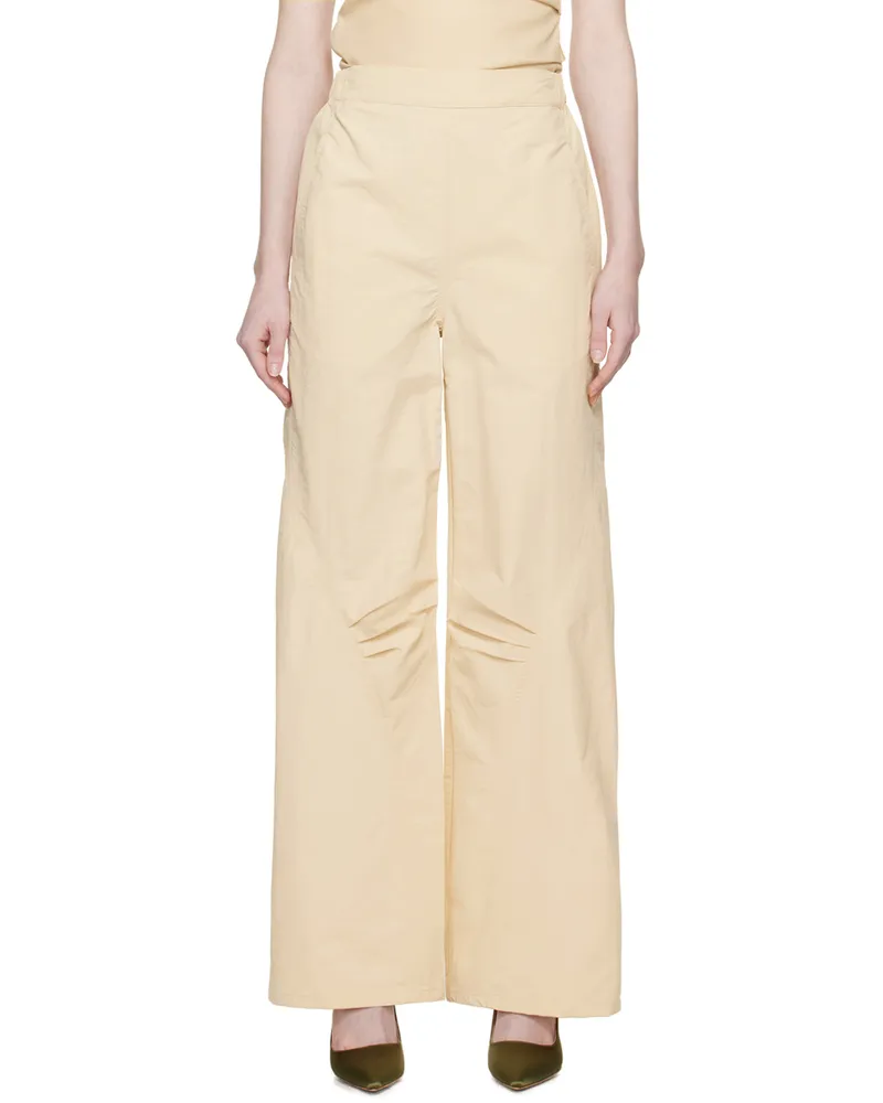 Wynn Hamlyn Beige Elasticized Trousers Ivory