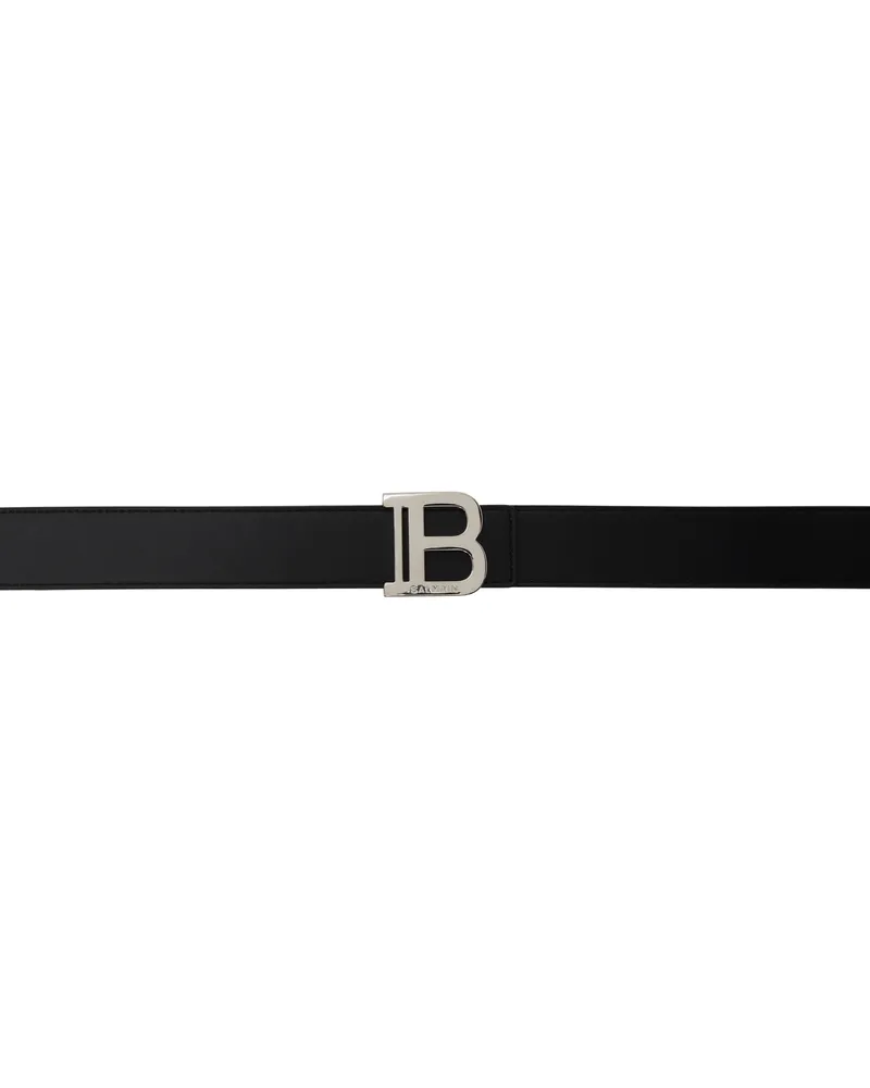 Balmain Black Smooth Leather B Belt 0pa