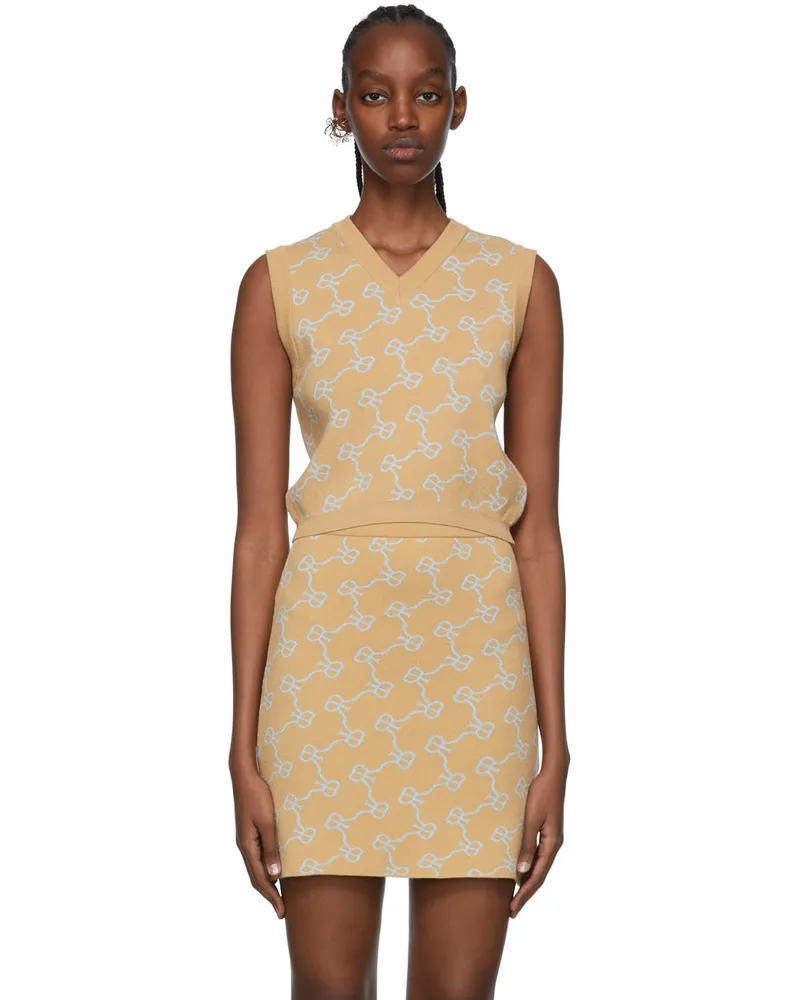 Rokh Beige Viscose Vest 25camelblueemblem