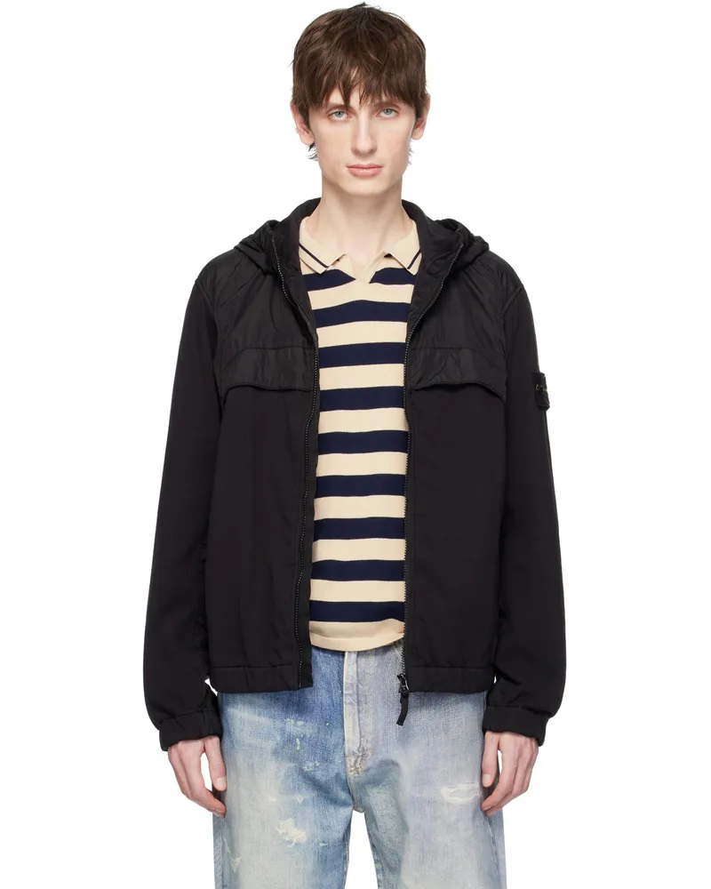 Stone Island Black Crinkle Reps NY Jacket V0029