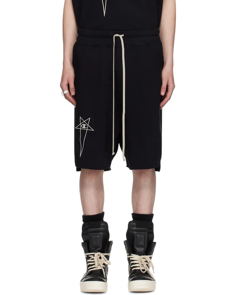 Rick Owens Black Champion Edition Beveled Pods Shorts 09