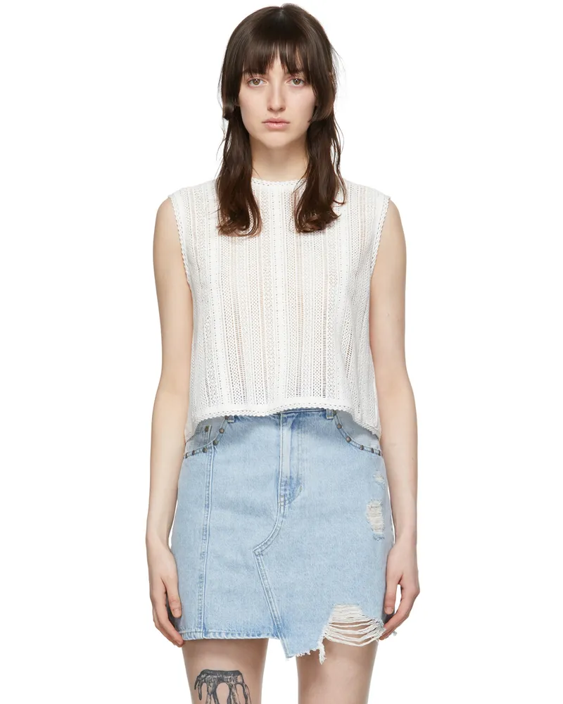 SJYP White Cotton Tank Top White