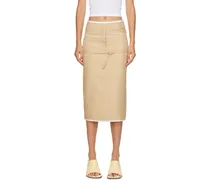 Beige Le Chouchou 'La Jupe Caraco' Midi Skirt