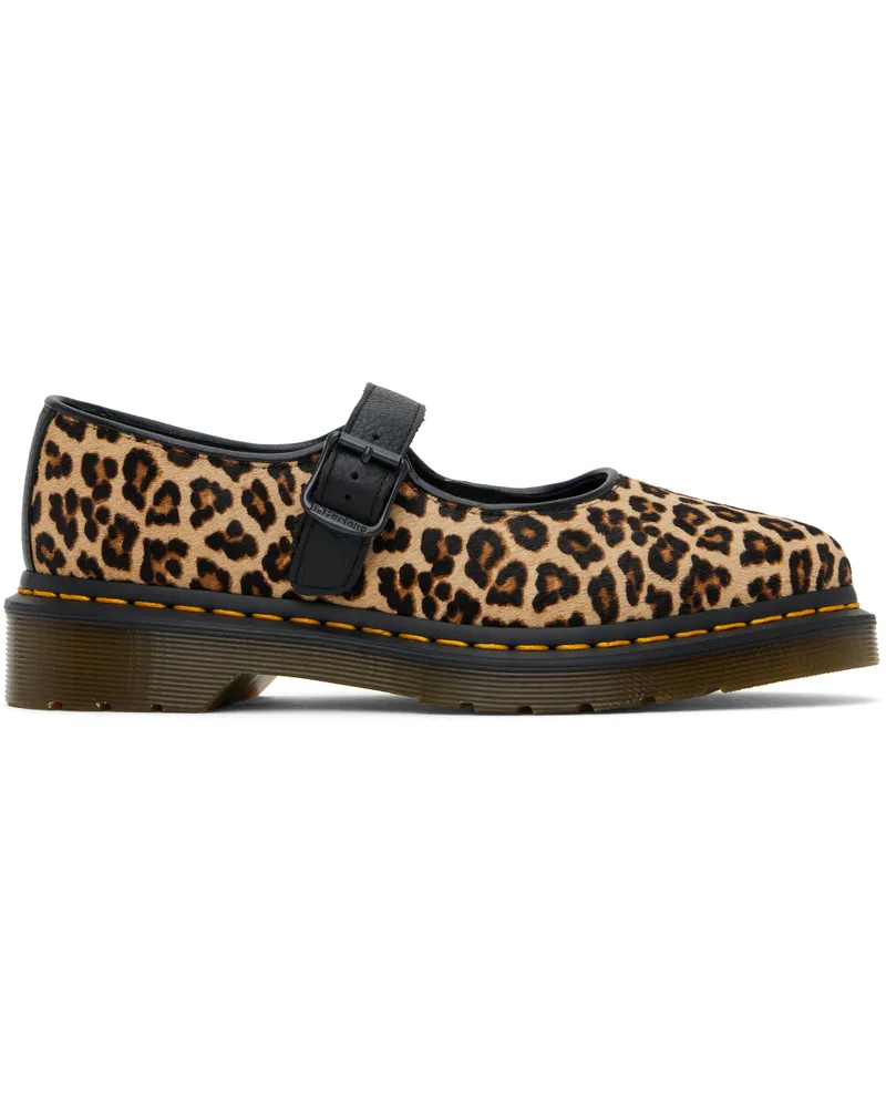 Dr.Martens Brown & Black Elphie Leopard Mary Jane Loafers Mini
