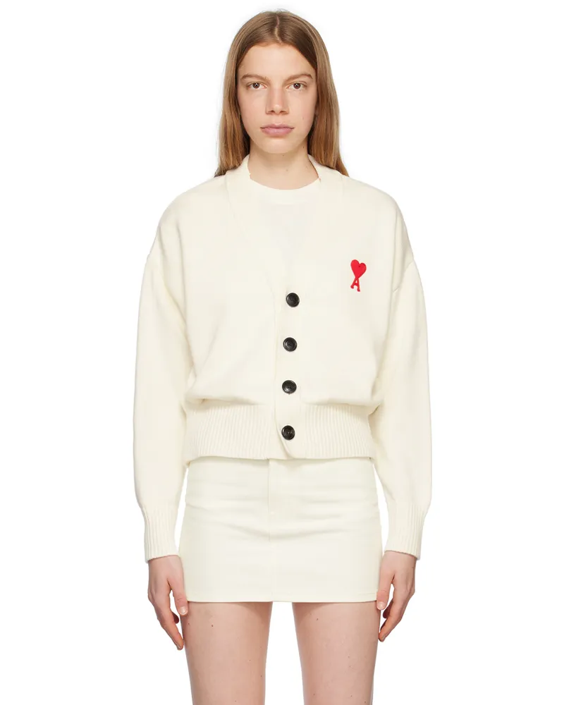 AMI Paris Off-White Ami de Cœur Cardigan 175