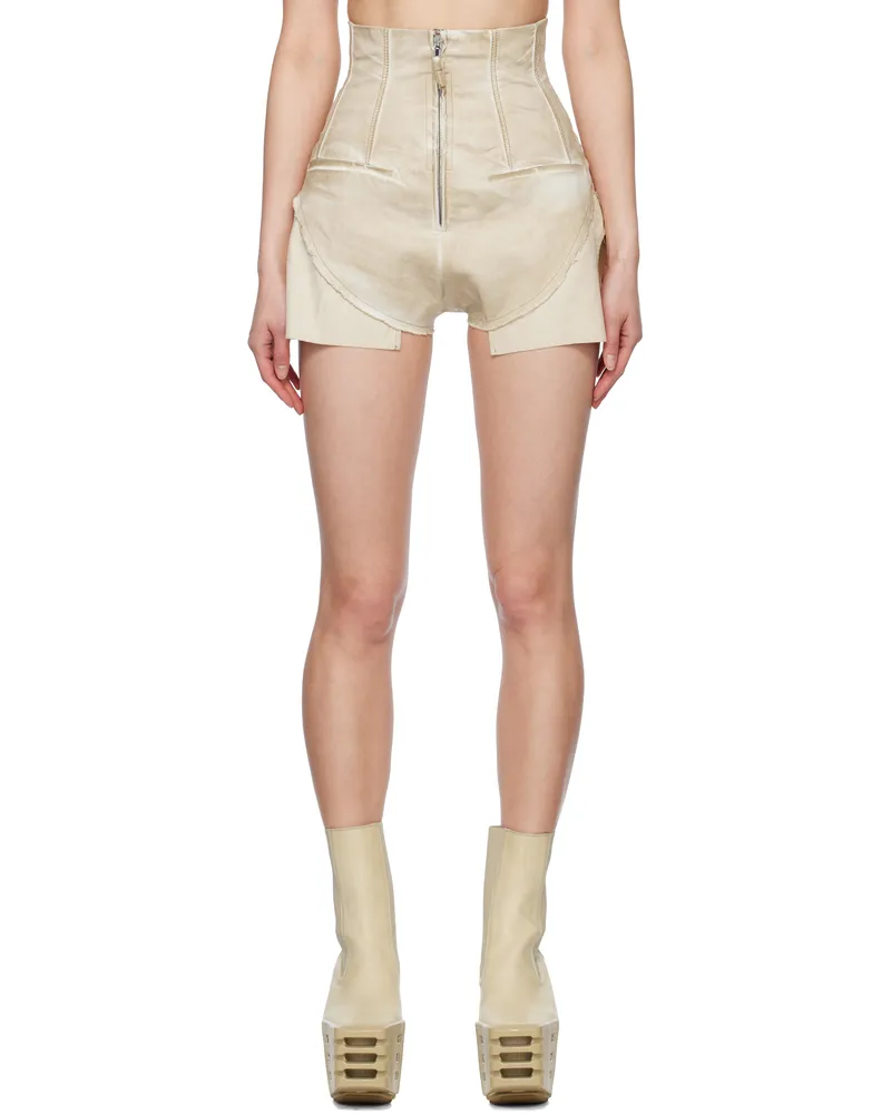 DRKSHDW by Rick Owens Beige Hollywood Dirt Cutoffs Denim Shorts 81